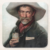 Spaanse Ranchero Cowboy in Old West Saloon Kartonnen Onderzetters (Voorkant)
