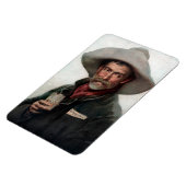 Spaanse Ranchero Cowboy in Old West Saloon Magneet (Linkerzijde)