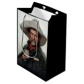 Spaanse Ranchero Cowboy in Old West Saloon Medium Cadeauzakje (Voorkant Gekanteld)