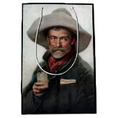 Spaanse Ranchero Cowboy in Old West Saloon Medium Cadeauzakje (Voorkant)