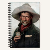 Spaanse Ranchero Cowboy in Old West Saloon Notitieboek (Voorkant)