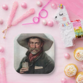 Spaanse Ranchero Cowboy in Old West Saloon Papieren Bordje (Feest)