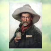 Spaanse Ranchero Cowboy in Old West Saloon Raamsticker (Vel 3)