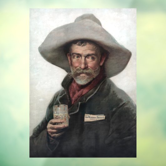 Spaanse Ranchero Cowboy in Old West Saloon Raamsticker (Vel 3)