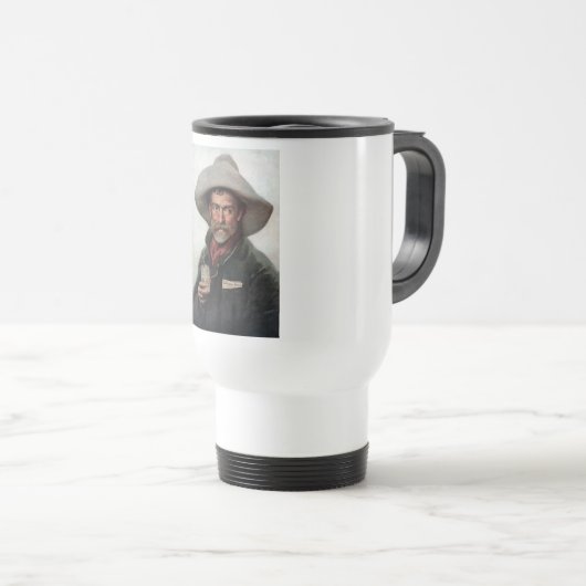 Spaanse Ranchero Cowboy in Old West Saloon Reisbeker (Voorkant rechts)