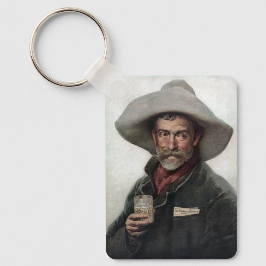 Spaanse Ranchero Cowboy in Old West Saloon Sleutelhanger (Voorkant)