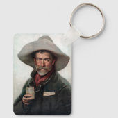 Spaanse Ranchero Cowboy in Old West Saloon Sleutelhanger (Achterkant)