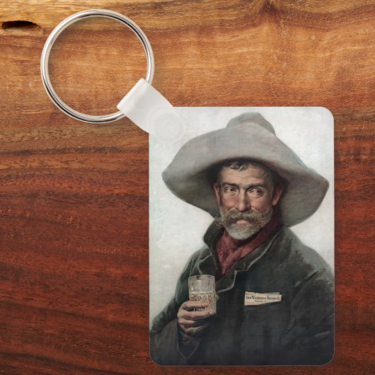 Spaanse Ranchero Cowboy in Old West Saloon Sleutelhanger (Voorkant)