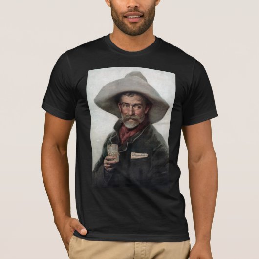 Spaanse Ranchero Cowboy in Old West Saloon T-shirt (Voorkant)