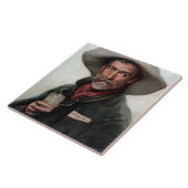 Spaanse Ranchero Cowboy in Old West Saloon Tegeltje (Zijkant)