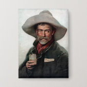 Spaanse rancherocowboy in oude westernsaloon button (Voorkant)