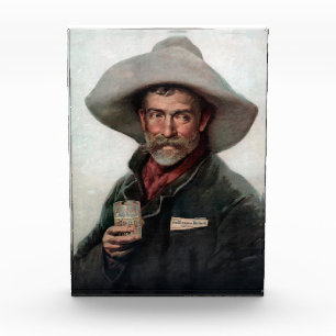 Spaanse rancherocowboy in oude westernsaloon fotoblokken
