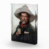 Spaanse rancherocowboy in oude westernsaloon fotoblokken (Rechts)