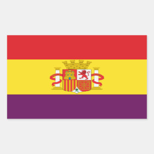Spaanse Republikeinse vlag - Bandera República Esp Rechthoekige Sticker