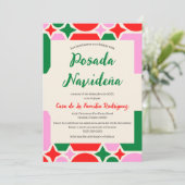 Spaanse Retro Feestelijke Posada Navideña Kerstmis Kaart (Staand voorkant)