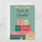 Spaanse Retro Groene Feestelijke Cadeaus Kerstfees Kaart (Voorkant)