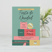 Spaanse Retro Groene Feestelijke Cadeaus Kerstfees Kaart (Staand voorkant)