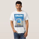 Spaanse retro vakantie kunst t-shirt (Voorkant volledig)