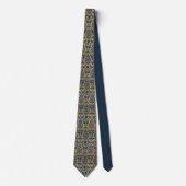 Spaanse Rich Navy Gold Renaissance Stropdas (Voorkant)