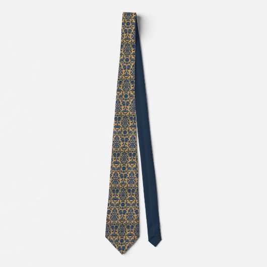 Spaanse Rich Navy Gold Renaissance Stropdas (Voorkant)