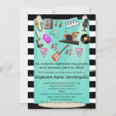 Spaanse Rock n Roll Blauwgroen Baby Boy Shower Kaart (Voorkant)