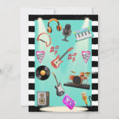 Spaanse Rock n Roll Blauwgroen Baby Boy Shower Kaart (Achterkant)