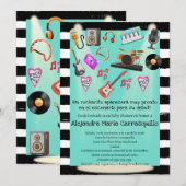 Spaanse Rock n Roll Blauwgroen Baby Boy Shower Kaart (Voorkant / Achterkant)