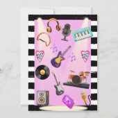 Spaanse Rock-n-Roll Roze Baby Meisje Douche Kaart (Achterkant)