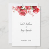 Spaanse rode bloem bruiloft uitnodiging (Achterkant)