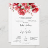 Spaanse rode bloem bruiloft uitnodiging (Voorkant / Achterkant)