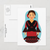 Spaanse rode jurk Matryoshka Briefkaart (Voorkant / Achterkant)