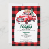 Spaanse rode vrachtwagen Posada Navideña kerstfees Kaart (Voorkant)