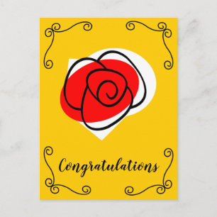 Spaanse Roos Hoeken Felicitaties verticaal Briefkaart