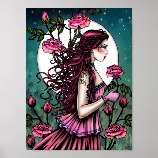 Spaanse Roos Mystieke Fantasie Kunst  Molly Harris Poster (Voorkant)