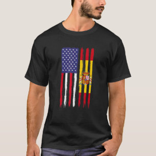 Spaanse rots halve Amerikaanse vlag Spaanse T-shirt