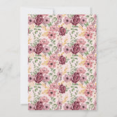 Spaanse Roze Elegante Bloemen 65ste Verjaardagsfee Kaart (Achterkant)