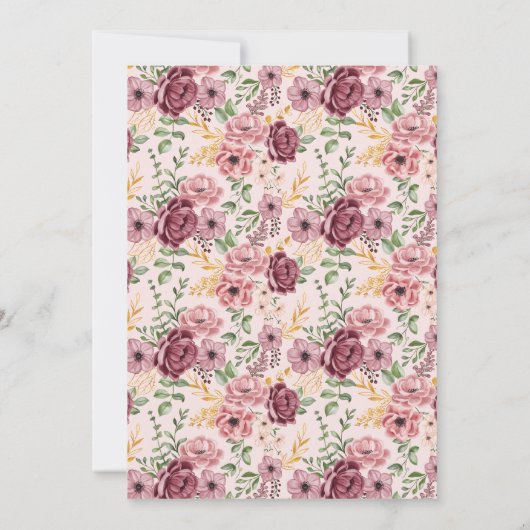 Spaanse Roze Elegante Bloemen 85ste Verjaardagsfee Kaart (Achterkant)