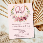 Spaanse Roze Elegante Bloemen 99ste Verjaardagsfee Kaart