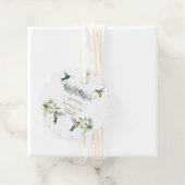 Spaanse Roze Hibiscus Bloemen Eucalyptus Doopfeest Bedankjes Labels (In situ)