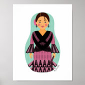 Spaanse Roze Jurk Matryoshka Poster (Voorkant)