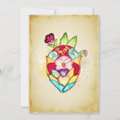 Spaanse, rustieke Bloemen Hart Mexicaanse bruiloft Kaart (Achterkant)