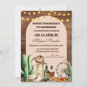 Spaanse Rustieke Houten whiskey Cowboy Volwassen Kaart