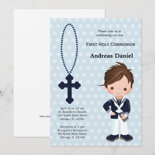 Spaanse Sailor First Community boy Kaart (Voorkant / Achterkant)