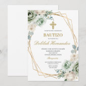 Spaanse salie groene bloemendoop kaart (Voorkant / Achterkant)