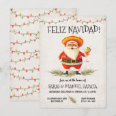 Spaanse Santa Claus Feliz Navidad Party Kaart (Voorkant / Achterkant)