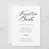 Spaanse Save The Date kaart Elegante Zwart & Wit  (Voorkant)