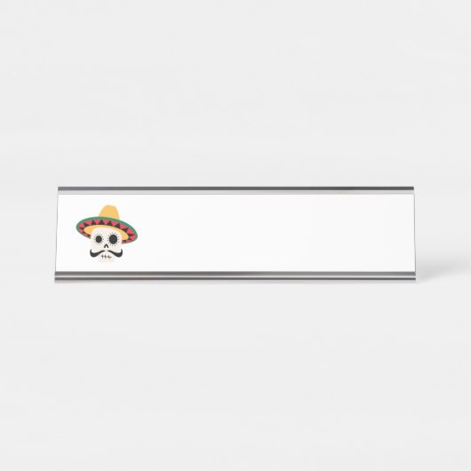 Spaanse schedel bureau naambordje (Voorkant)