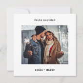 Spaanse schrijfmachine | Feliz Navidad Kerstmis Fo Feestdagenkaart (Voorkant)