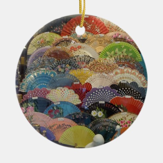 Spaanse siervisboom - Flamenco Fans Keramisch Ornament (Voorkant)