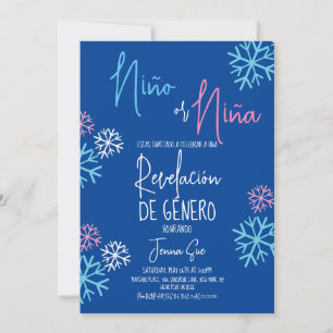 Spaanse Sneeuwvlokken Roze Blauw Geslacht Reveal W Kaart